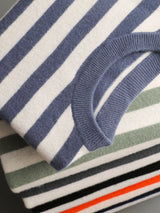 Ellis&Carter O-neck Striped Wool Pullover