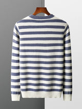 Ellis&Carter O-neck Striped Wool Pullover