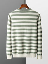 Ellis&Carter O-neck Striped Wool Pullover