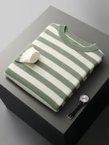 Ellis&Carter O-neck Striped Wool Pullover