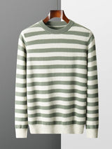 Ellis&Carter O-neck Striped Wool Pullover